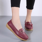 Woman Slip On Women Flats Moccasins 2023 New Genuine Leather Shoes  Women's Loafers Spring Autumn Mother Shoes