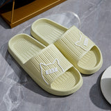 Cute Bear Men Slippers Thick Platform Sandals Women Summer 2023 Home Slippers Indoor Soft Sole Flip Flops Couple No-Slip Slipper