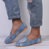 Casual Flat Shoes Spring Autumn Flat Women Shoes Slips Soft Round Toe Plus Size Denim Flats Jeans Loafers Zapatos Mujer