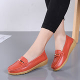 Woman Slip On Women Flats Moccasins 2023 New Genuine Leather Shoes  Women's Loafers Spring Autumn Mother Shoes