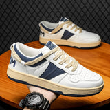 2023 Spring Leather Casual Sneakers Men Skateboarding Shoes Male Fashion Non-Slip Comfortable Flat Vulcanize Shoes