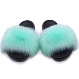 Faux Fur Slippers Women Home Fluffy Flat Slides Winter Comfort Furry House Sweet Shoes Female Slipper Indoor Flip Flops