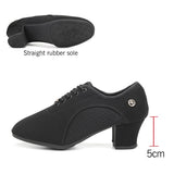 HROYL Latin Ballroom Dance Shoes for Women Lace-up Practice Closed Toe Modern Salsa Dance Teaching Performance Dancing Shoes