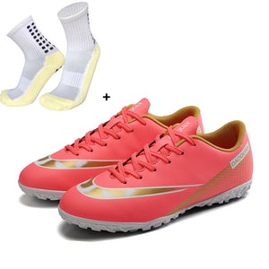 ZHENZU Size 32-47 Men Football Boots Kids Soccer Shoes Boy Girl AG/TF Ultralight Soccer Cleats Sneakers