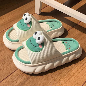 2022 Women&#39;s Slippers Summer Four Seasons Indoor Home Sandals and Slippers Cute Cartoon Milk Cow House Slippers Funny Shoes