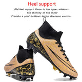 Professional High Top Anti-Skid Wear-Resistant Training Shoe FG/TF Men's Soccer Shoes Children's Football Boots Outdoor Sneakers