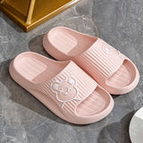 Cute Bear Men Slippers Thick Platform Sandals Women Summer 2023 Home Slippers Indoor Soft Sole Flip Flops Couple No-Slip Slipper