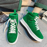 New Fashion Men High top Canvas Shoes Harajuku Style Green Sneakers Men Classic Skateboard Shoes Men Casual Platform Sneakers