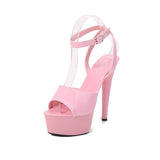 Platform Sandals High heel 15cm female model pole dancing catwalk artifact shoes large size show t-stage women