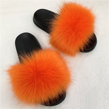 Faux Fur Slippers Women Home Fluffy Flat Slides Winter Comfort Furry House Sweet Shoes Female Slipper Indoor Flip Flops