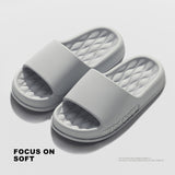 Men Thick Sole Summer Beach Slides Women Bathroom Anti-Slip Slipper Soft Sandals Fashion Flip-Flops Ultra-Light Letter Shoes