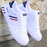 New Sneakers Men Casual Tennis Shoes Lightweight Breathable Men Shoes Flat Lace-Up Men White Business Travel Tenis Masculino