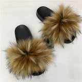 Faux Fur Slippers Women Home Fluffy Flat Slides Winter Comfort Furry House Sweet Shoes Female Slipper Indoor Flip Flops