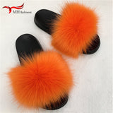 Faux Fur Slippers Women Home Fluffy Flat Slides Winter Comfort Furry House Sweet Shoes Female Slipper Indoor Flip Flops