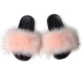 Faux Fur Slippers Women Home Fluffy Flat Slides Winter Comfort Furry House Sweet Shoes Female Slipper Indoor Flip Flops