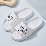 Cute Bear Men Slippers Thick Platform Sandals Women Summer 2023 Home Slippers Indoor Soft Sole Flip Flops Couple No-Slip Slipper