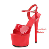 Mclubgirl Women Sexy Show Sandals 13 15 17 CM High Heels Sexy Platform Color Sandals Girls Shoe for Party Club Drop Sale LFD