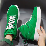 New Fashion Men High top Canvas Shoes Harajuku Style Green Sneakers Men Classic Skateboard Shoes Men Casual Platform Sneakers