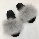 Faux Fur Slippers Women Home Fluffy Flat Slides Winter Comfort Furry House Sweet Shoes Female Slipper Indoor Flip Flops