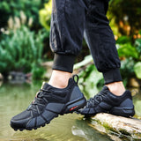 New Men Shoes Waterproof Hiking Shoes Outdoor Hiking Fishing Shoes Wear-Resistant Woodland Cross-Country Shoes Men Sports Shoes