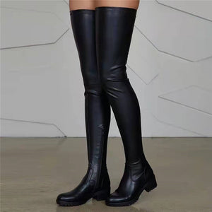 Autumn 2022 Women&#39;s Over-the-knee Boots Side Zipper Skinny Red Sexy Nightclub Boots