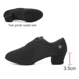 HROYL Latin Ballroom Dance Shoes for Women Lace-up Practice Closed Toe Modern Salsa Dance Teaching Performance Dancing Shoes