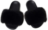 Faux Fur Slippers Women Home Fluffy Flat Slides Winter Comfort Furry House Sweet Shoes Female Slipper Indoor Flip Flops