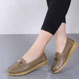 Woman Slip On Women Flats Moccasins 2023 New Genuine Leather Shoes  Women's Loafers Spring Autumn Mother Shoes