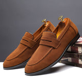 New Flats Men Large Size Solid Suede Casual Shoes Soft Fashion Loafers Slip-on Male Lightweight Driving Flat Heel Footwear