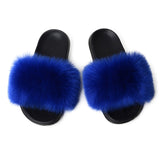 Faux Fur Slippers Women Home Fluffy Flat Slides Winter Comfort Furry House Sweet Shoes Female Slipper Indoor Flip Flops