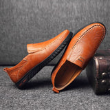 Genuine Leather Formal Lofers For Men Luxury Brand 2023 Slip On Casual Moccasins Italian Male Driving Shoes Chaussure Homme 47