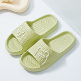 Cute Bear Men Slippers Thick Platform Sandals Women Summer 2023 Home Slippers Indoor Soft Sole Flip Flops Couple No-Slip Slipper