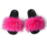 Faux Fur Slippers Women Home Fluffy Flat Slides Winter Comfort Furry House Sweet Shoes Female Slipper Indoor Flip Flops