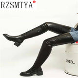 Autumn 2022 Women&#39;s Over-the-knee Boots Side Zipper Skinny Red Sexy Nightclub Boots