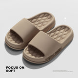 Men Thick Sole Summer Beach Slides Women Bathroom Anti-Slip Slipper Soft Sandals Fashion Flip-Flops Ultra-Light Letter Shoes