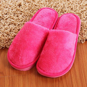 Dropship Soft Plush Cotton Cute Slippers Shoes Non-Slip Floor Indoor House Home Furry Slippers Women Men Shoes For Bedroom