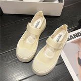 New Thick-soled Women's Shoes Canvas Loafers Women's Design Sense Sneakers Slip-on Flat-bottom Casual Platform Shoes