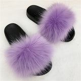 Faux Fur Slippers Women Home Fluffy Flat Slides Winter Comfort Furry House Sweet Shoes Female Slipper Indoor Flip Flops