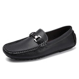 Fashion Driving Shoes Moccasin Soft Black White Loafers Split Leather Slip-On Men Casual Shoes Comfortable Sneakers Flats