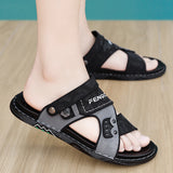 Sandals for Man Fashion Outdoor Korean  Leather Indoor House Platform Male Beach Shoes Casual Men Sandals New In Summer