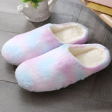 2023 Short Plush Slippers Mute Furry Slippers Non-slip Fur Flat Slippers Indoor Winter Warm Floor Slipper Soft Sole for Bedroom