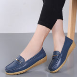 Woman Slip On Women Flats Moccasins 2023 New Genuine Leather Shoes  Women's Loafers Spring Autumn Mother Shoes