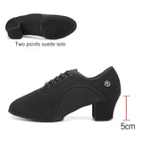 HROYL Latin Ballroom Dance Shoes for Women Lace-up Practice Closed Toe Modern Salsa Dance Teaching Performance Dancing Shoes