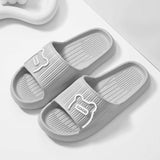 Cute Bear Men Slippers Thick Platform Sandals Women Summer 2023 Home Slippers Indoor Soft Sole Flip Flops Couple No-Slip Slipper