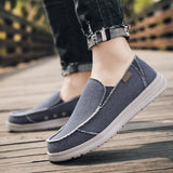 Canvas Casual Shoes for Men Summer Ultralight Male Loafers Slip-On Breathable Comfortable Driving Shoes Big Size 39-47