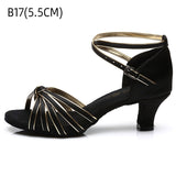 Hot Latin Dance Shoes Woman Soft Bottom Girls Salsa Ballroom Shoes Ladies Professional Dancing Shoes 5.5/7.5CM High Heel