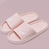 Cute Bear Men Slippers Thick Platform Sandals Women Summer 2023 Home Slippers Indoor Soft Sole Flip Flops Couple No-Slip Slipper