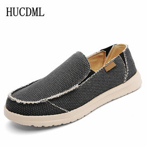 Canvas Casual Shoes for Men Summer Ultralight Male Loafers Slip-On Breathable Comfortable Driving Shoes Big Size 39-47