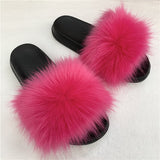 Faux Fur Slippers Women Home Fluffy Flat Slides Winter Comfort Furry House Sweet Shoes Female Slipper Indoor Flip Flops