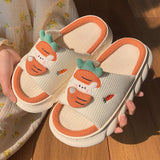 2022 Women&#39;s Slippers Summer Four Seasons Indoor Home Sandals and Slippers Cute Cartoon Milk Cow House Slippers Funny Shoes